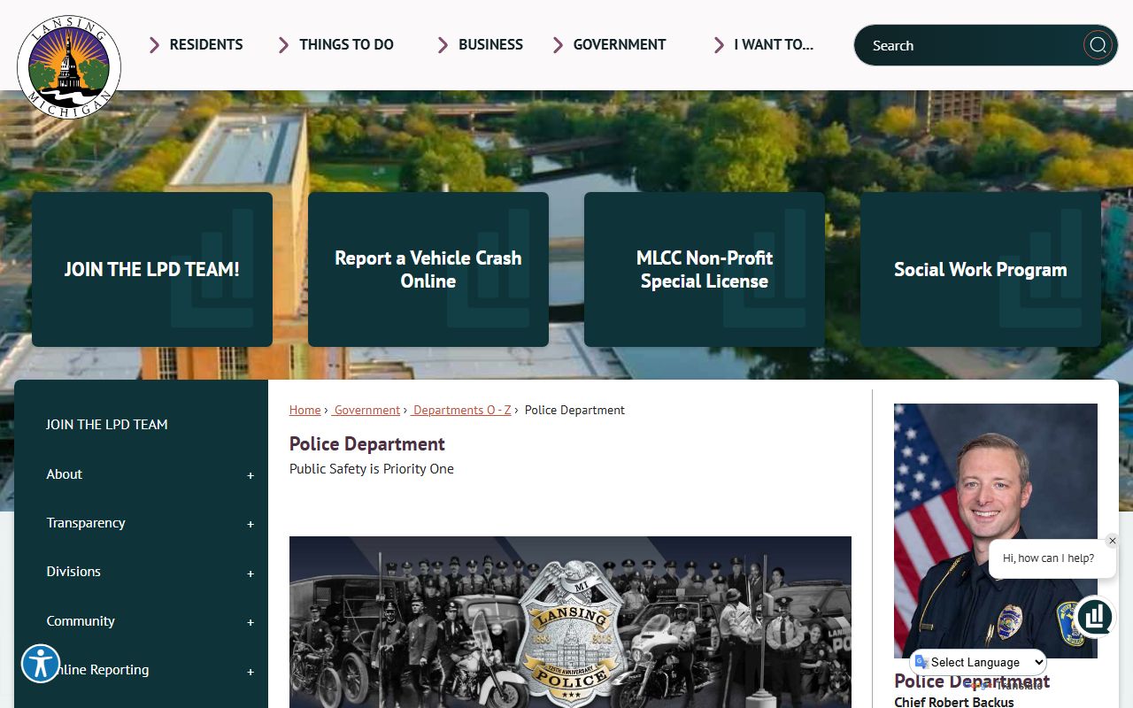 Lansing Police Department website for Lansing recent arrests