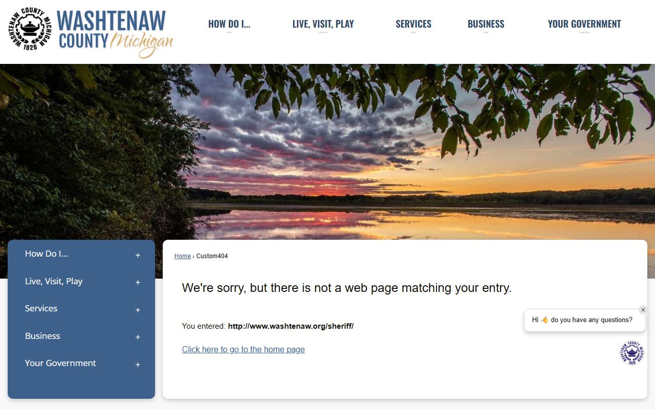 Washtenaw County Sheriff Office website for recent arrests