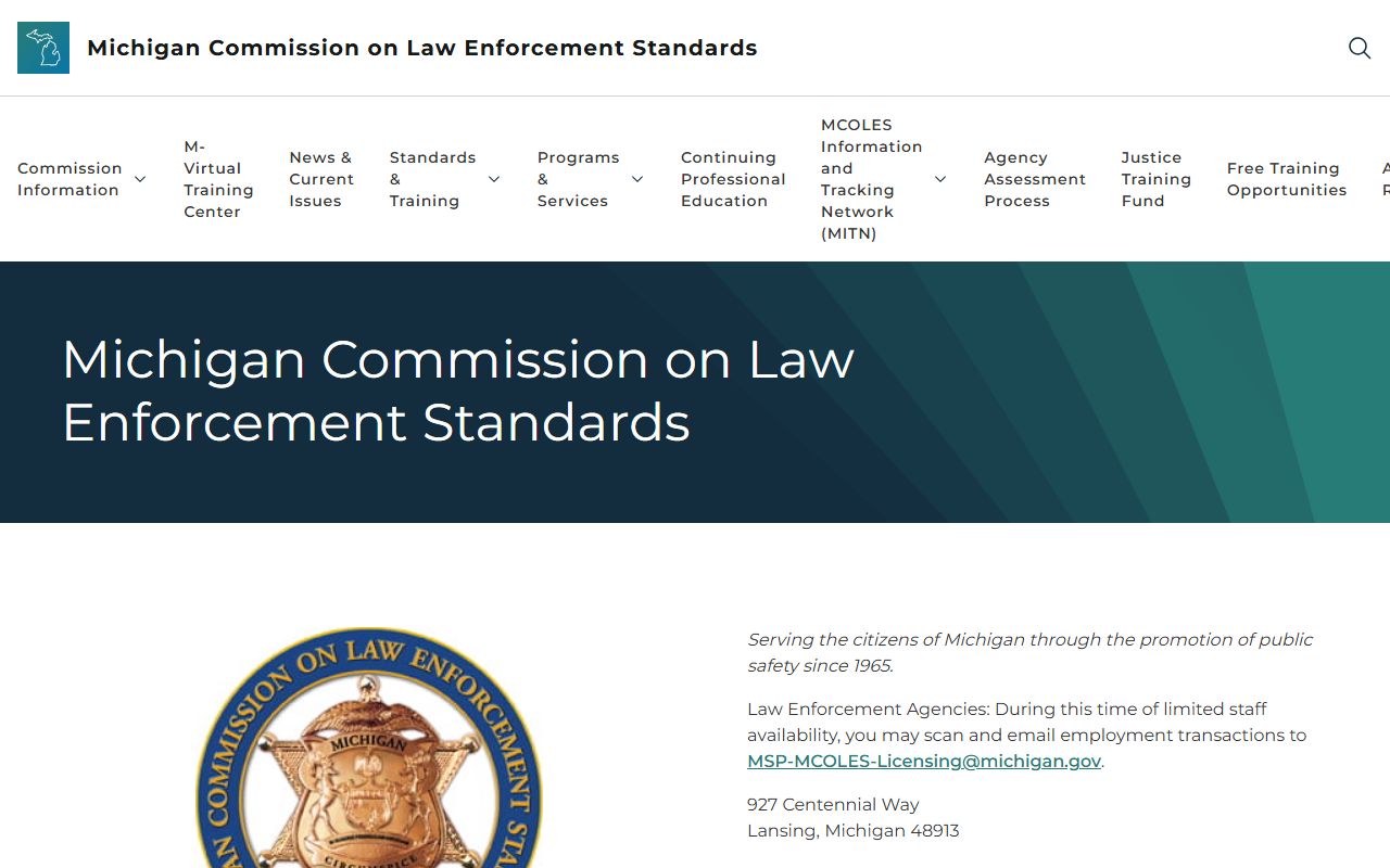 Michigan Commission on Law Enforcement Standards website