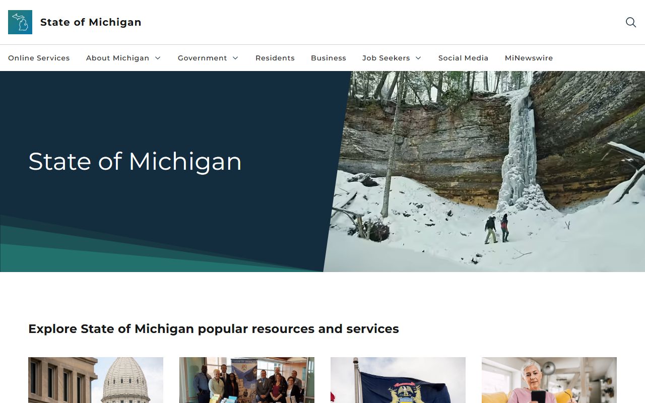 State of Michigan portal for government services and arrest records